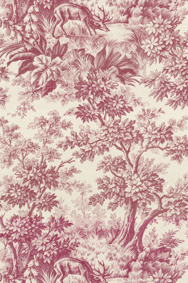 Stag Toile - Burgundy